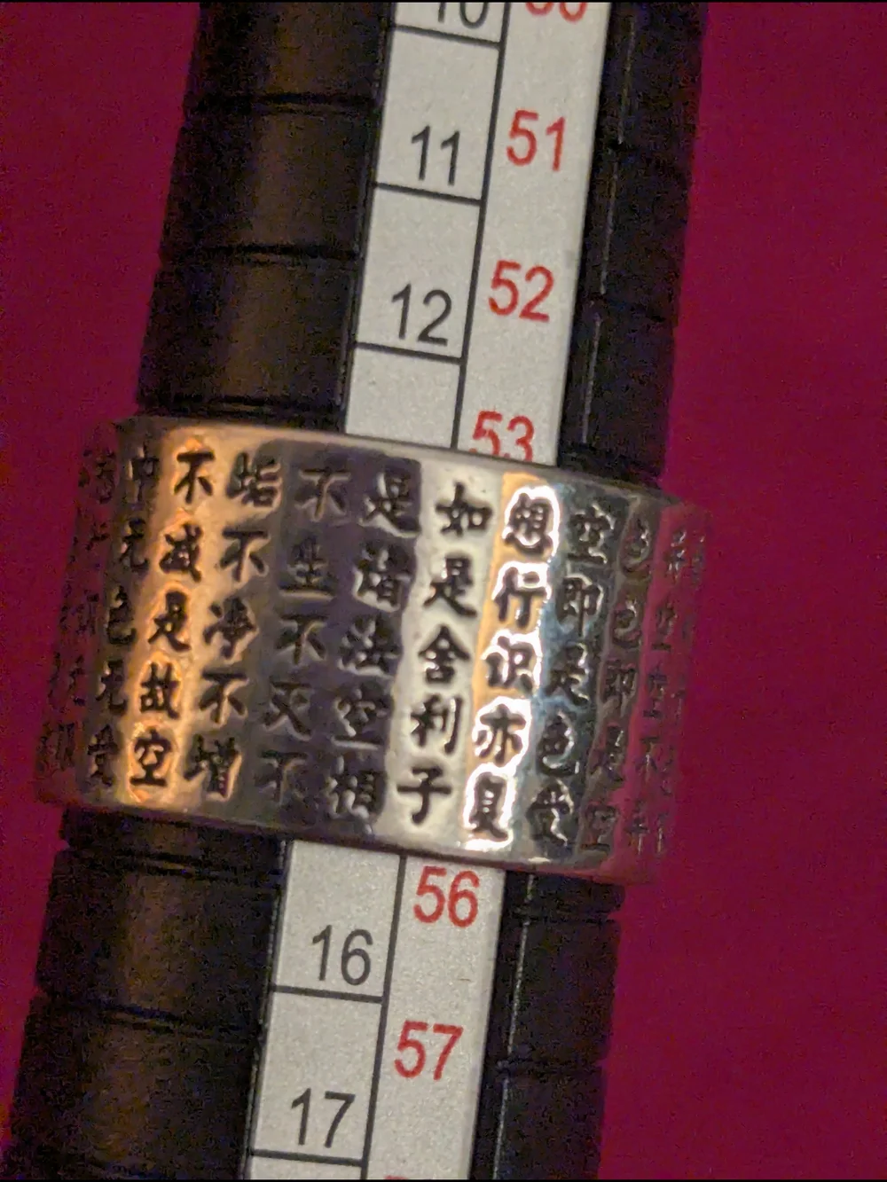 Engraved Silver-Tone Script Band Ring
